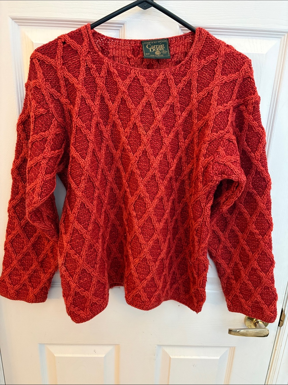 Women’s Carraig Donn Rust Merino Wool Crewneck Sweater size medium